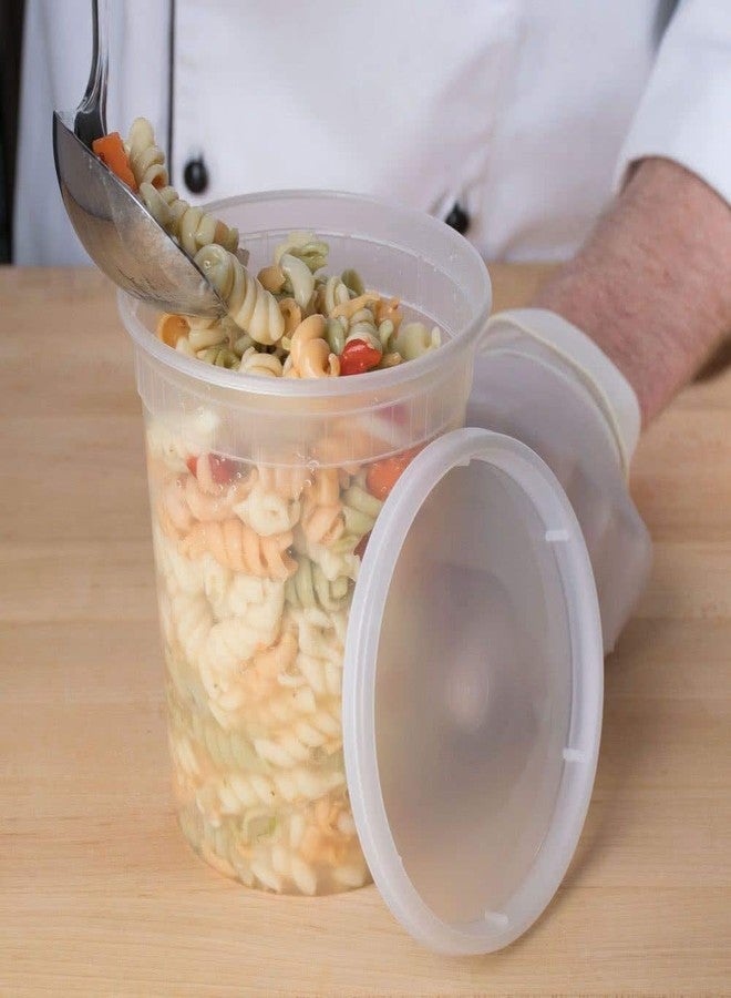 QQOUTLET Microwavable Hot and Cold Translucent Plastic Deli Food Storage Container with Lid, 32-Ounce (12-Pack, 32 Oz) - Image 1